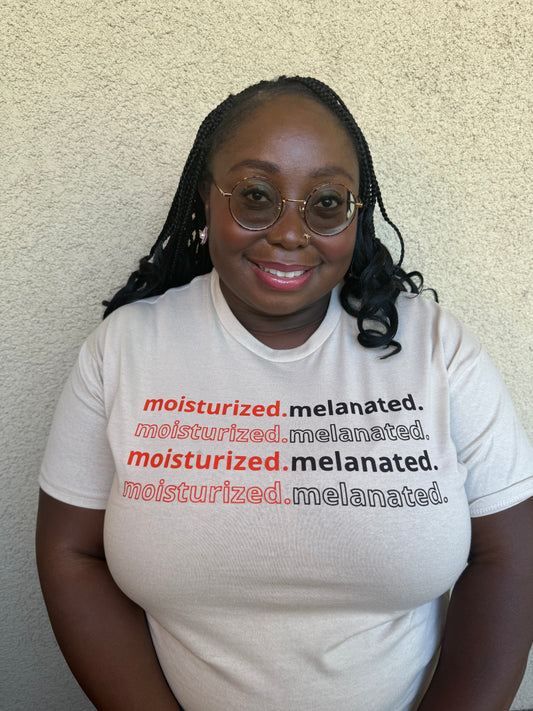 "Moisturized.Melanated" Short sleeve T-Shirt